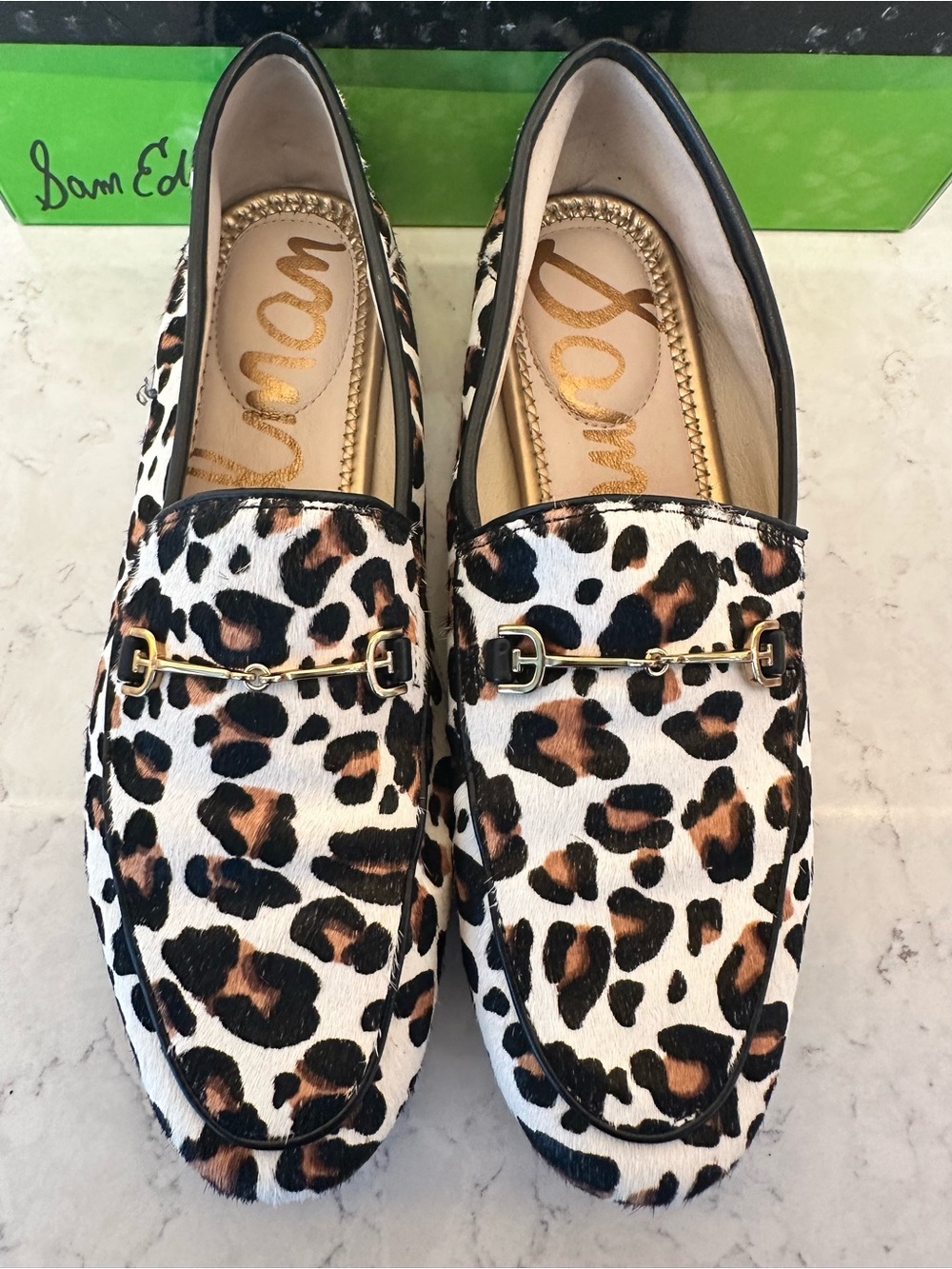 Sam Edelman Women’s Size 8 Leopard Print Calf hair Bit Loafers